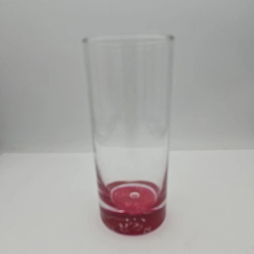 Hand Blown Ruby‎ Red Cranberry Cylinder Vase Heavy Base